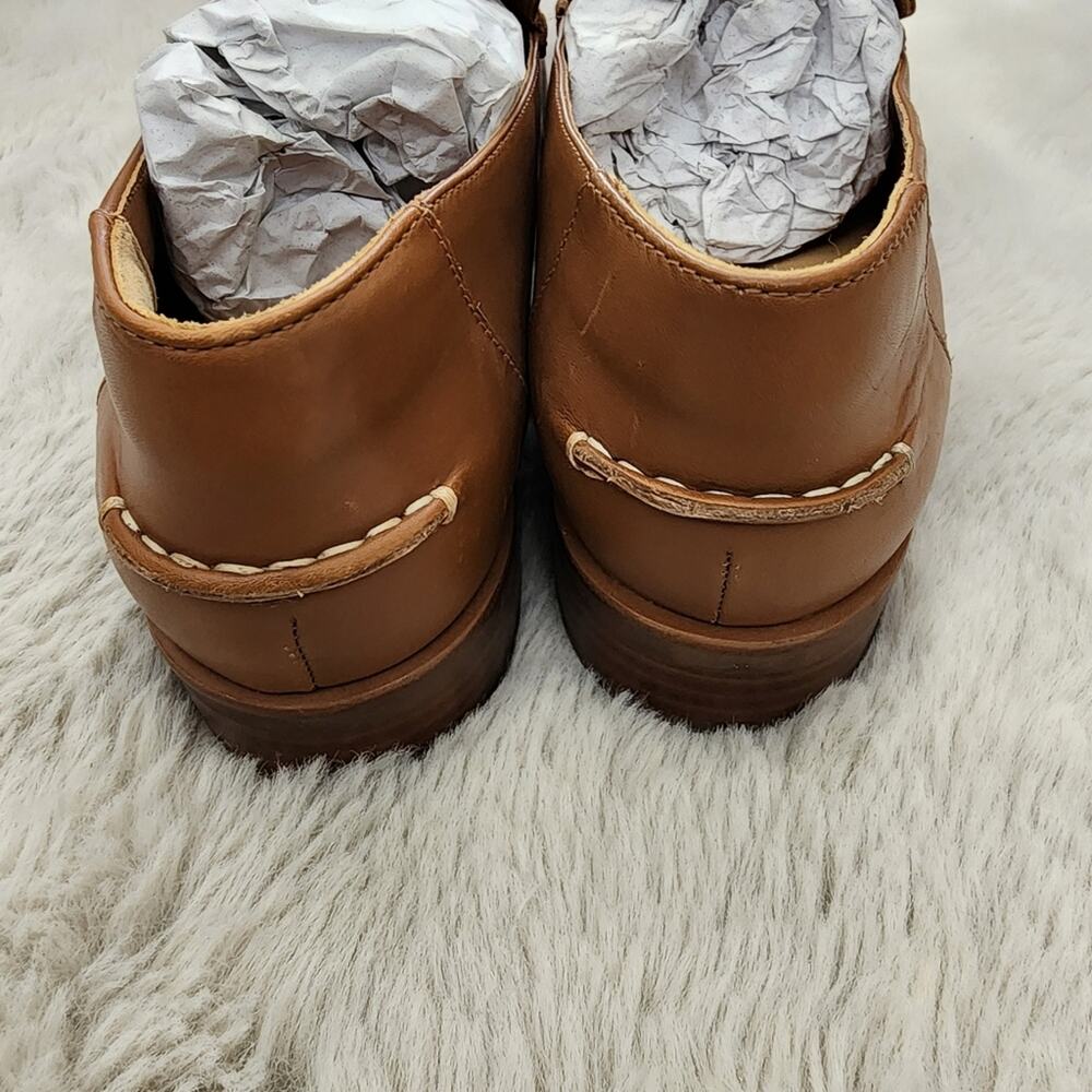 Everlane Modern Loafer Camel Tan Leather Slip On Stacked Heel Shoes Size 11 - Picture 13 of 13
